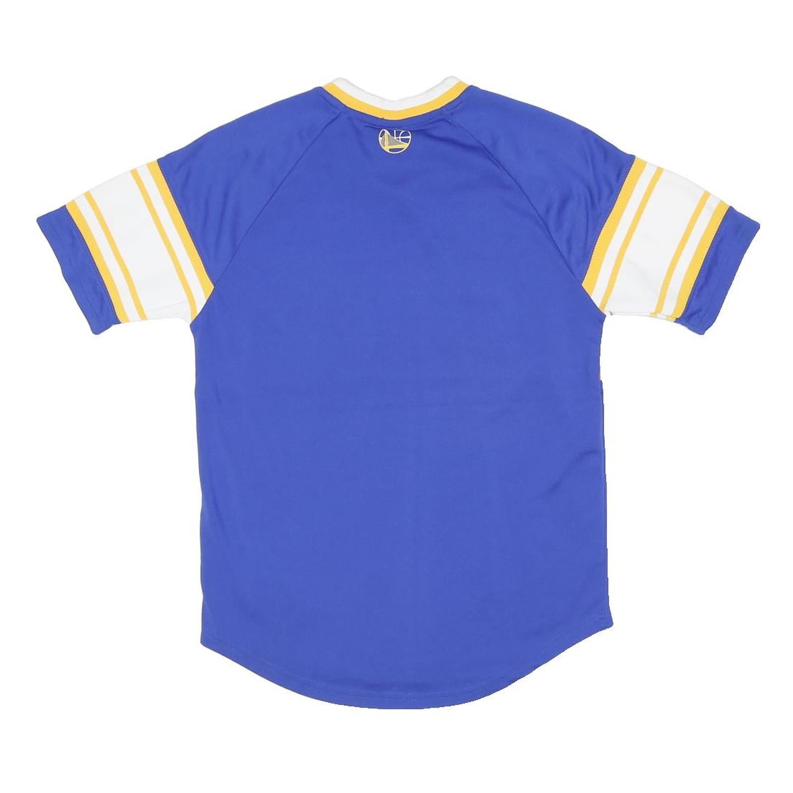 NBA Mens Blue & White Warriors Graphic T-Shirt S Short Sleeve V-Neck
