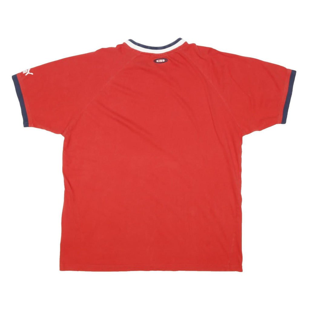 PUMA Mens Red Navy & White Graphic T-Shirt XL Short Sleeve Crew Neck Puma Logo