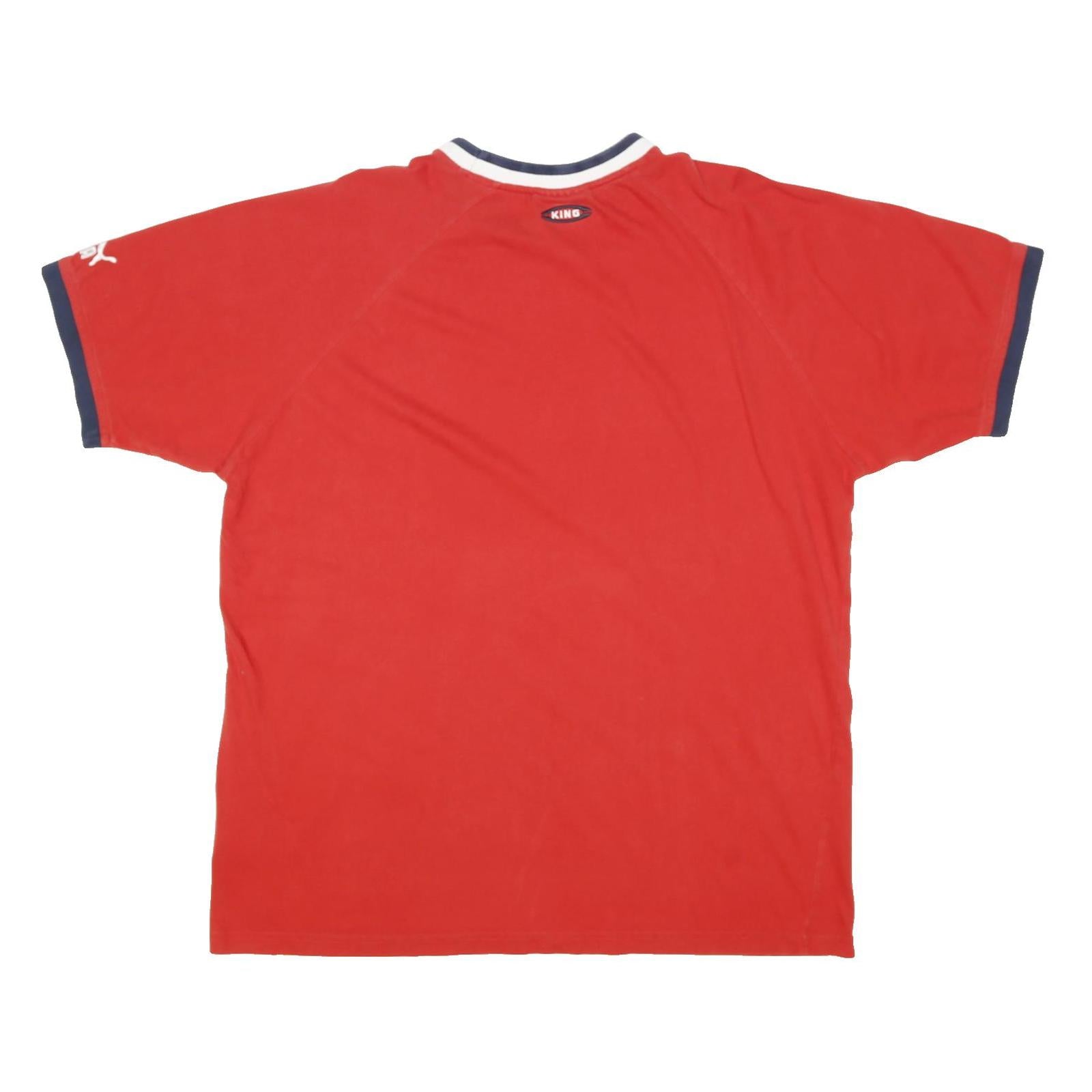 PUMA Mens Red Navy & White Graphic T-Shirt XL Short Sleeve Crew Neck Puma Logo