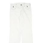Womens White Regular Fit Straight Leg Denim Jeans W28 L31 Stylish Print Pocket