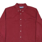 WRANGLER Mens Red Long Sleeve Cotton Blend Shirt L Button Down Casual