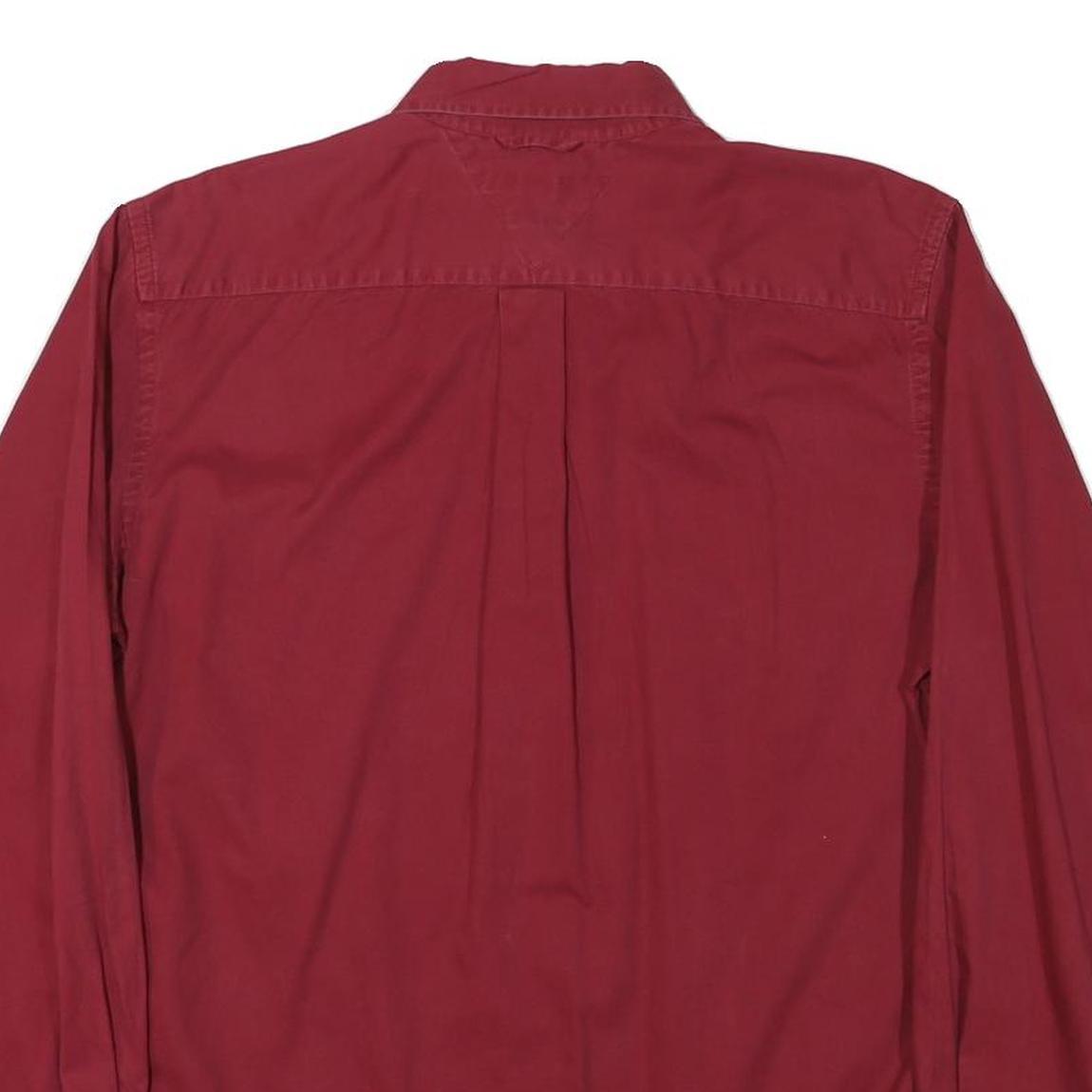 WRANGLER Mens Red Long Sleeve Cotton Blend Shirt L Button Down Casual