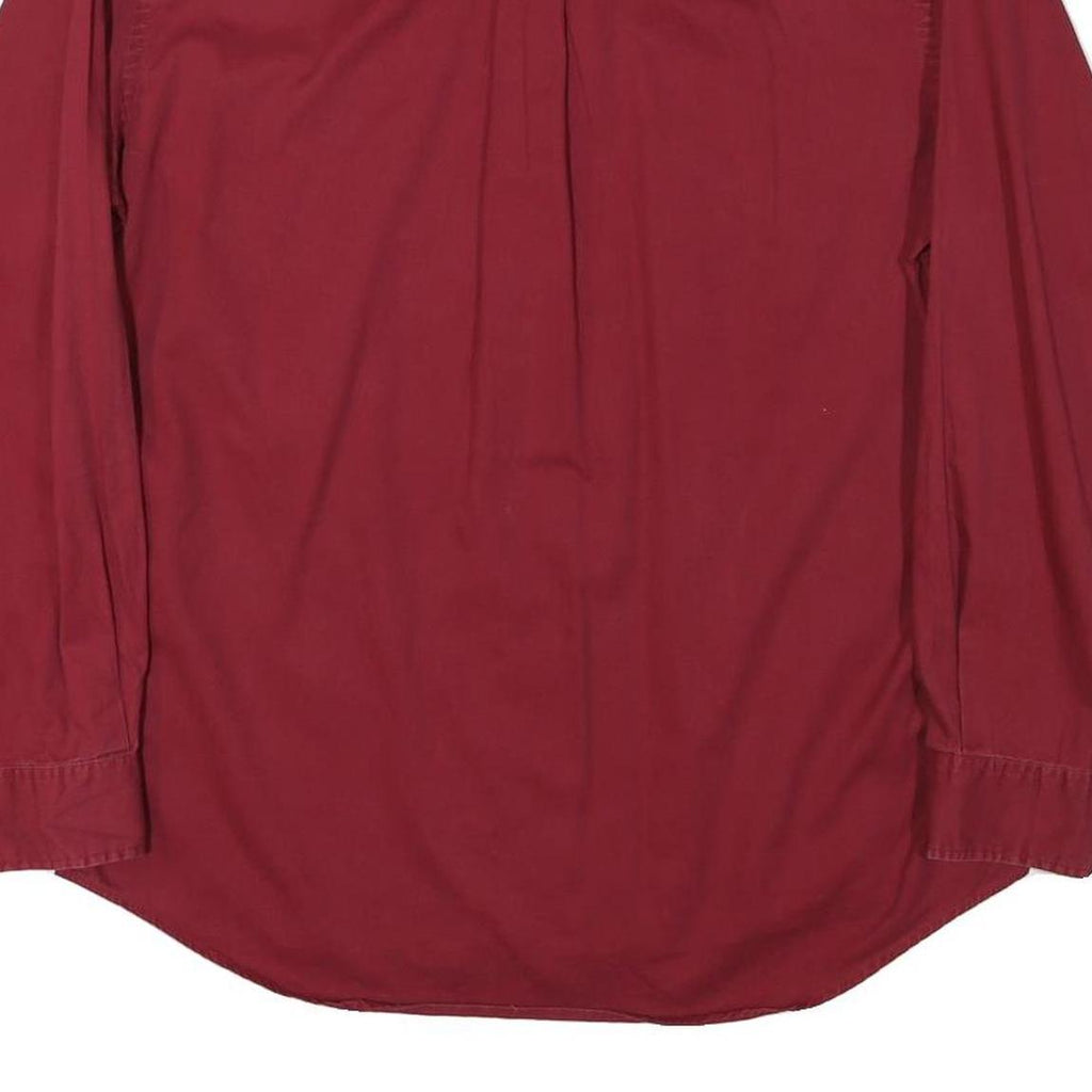 WRANGLER Mens Red Long Sleeve Cotton Blend Shirt L Button Down Casual