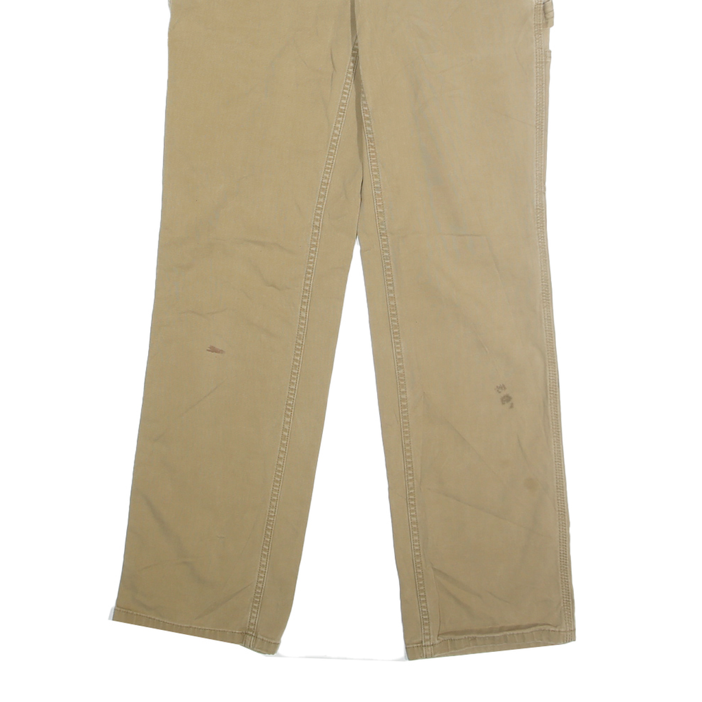 CARHARTT Womens Cotton Blend Beige Loose Fit Straight Leg Trousers W28 L30