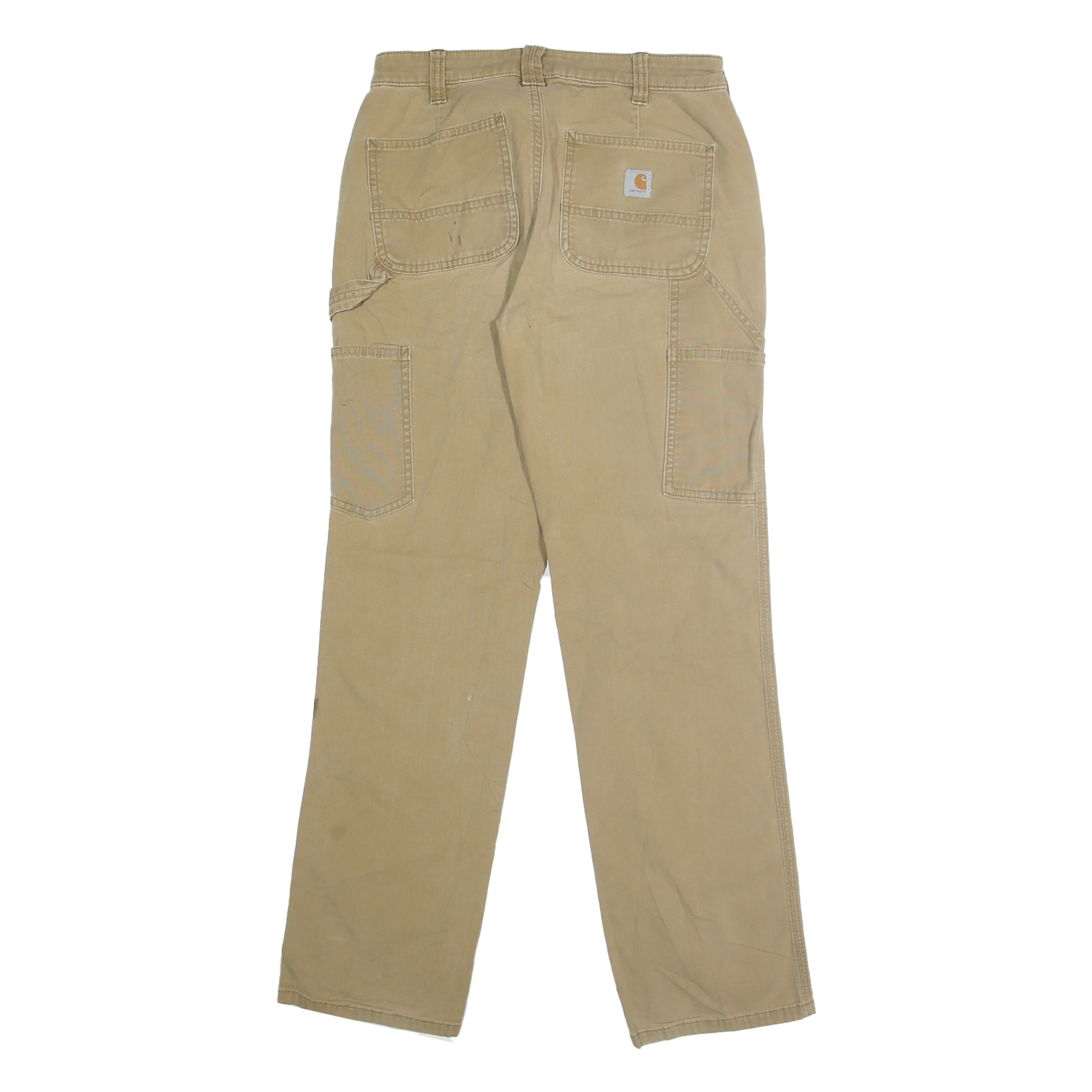 CARHARTT Womens Cotton Blend Beige Loose Fit Straight Leg Trousers W28 L30