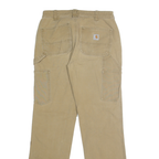 CARHARTT Womens Cotton Blend Beige Loose Fit Straight Leg Trousers W28 L30