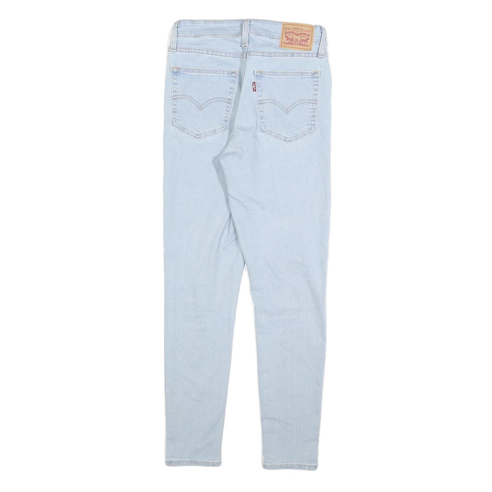 LEVI'S 721 Womens Jeans Blue Slim Skinny Denim Light W26 L28 Stretch Zip