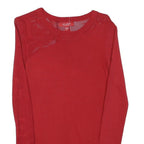 GUESS Womens Red Patterned Jumper Round Neck Basic Knit XS Stylish Cotton Blend