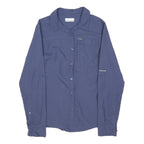 COLUMBIA Womens Blue Nylon Shirt S Outdoor Lightweight Button Up Casual