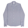 NEXT Mens Blue & White Check Shirt L Button Down Collar Long Sleeve Smart
