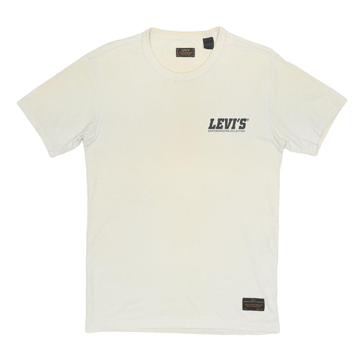 LEVI'S Mens White Skateboarding Collection Graphic T-Shirt S Short Sleeve Crew