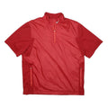 NIKE Mens Red Short Sleeve Jacket L Polyester Plain Zip Pockets Sportswear