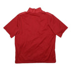 NIKE Mens Red Short Sleeve Jacket L Polyester Plain Zip Pockets Sportswear
