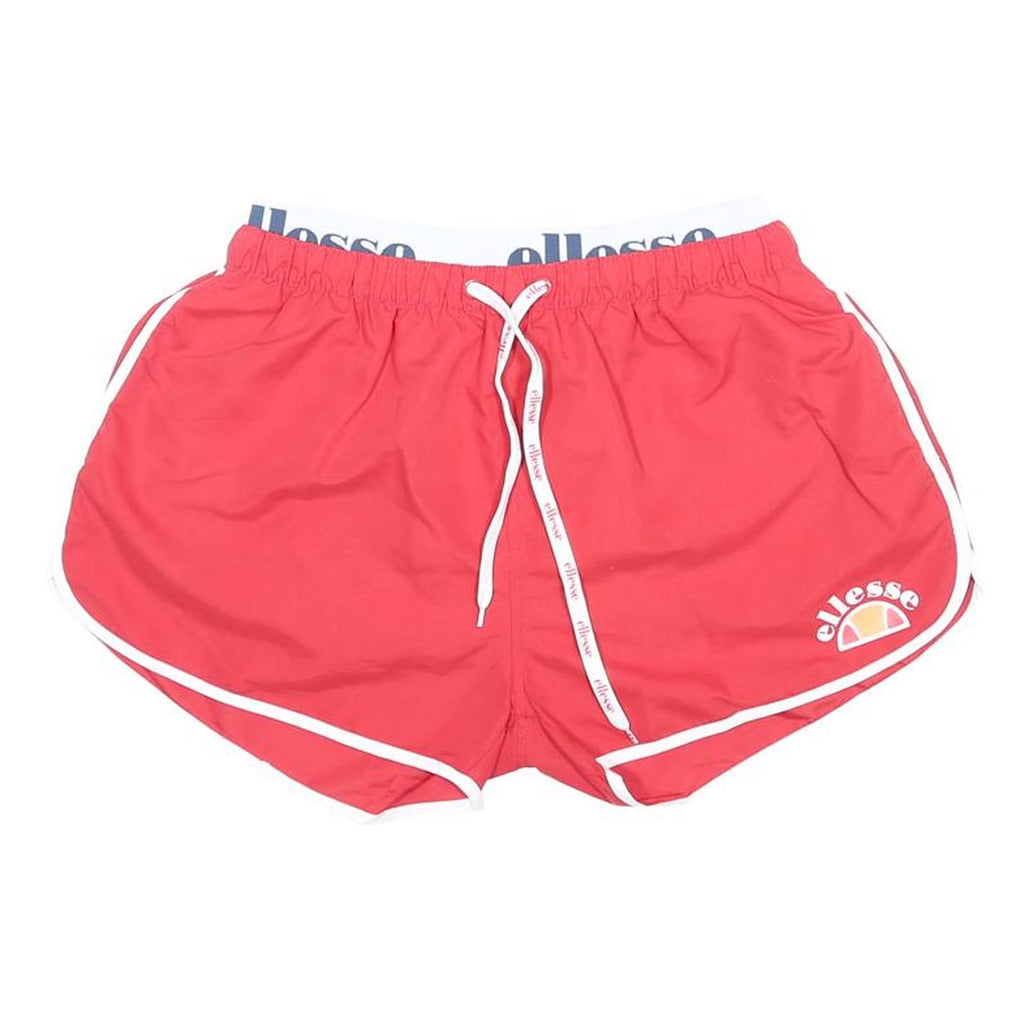 ELLESSE Womens Shorts Red Casual L W26 Branded Waistband Logo Running