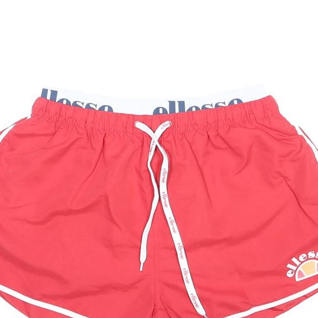 ELLESSE Womens Shorts Red Casual L W26 Branded Waistband Logo Running