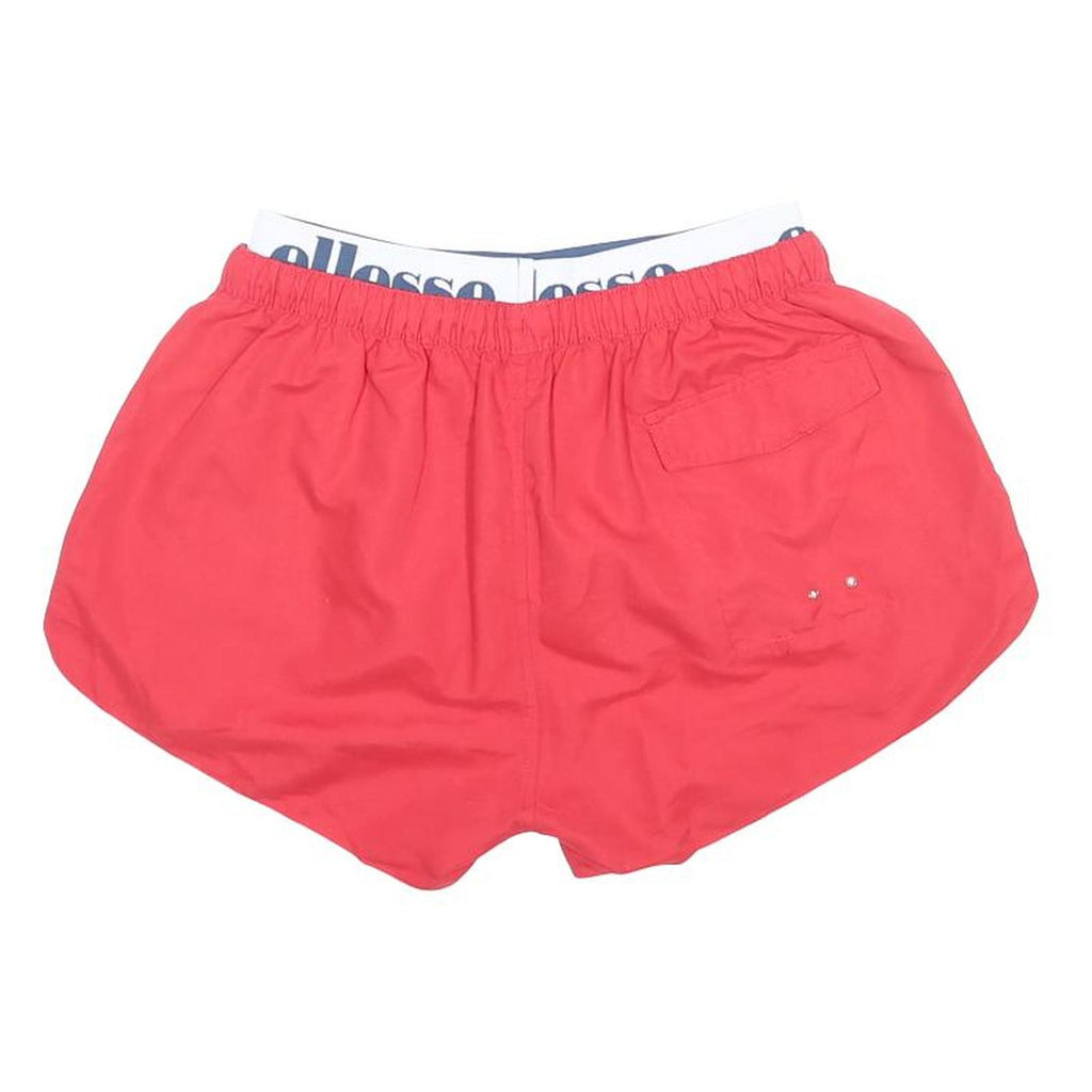 ELLESSE Womens Shorts Red Casual L W26 Branded Waistband Logo Running