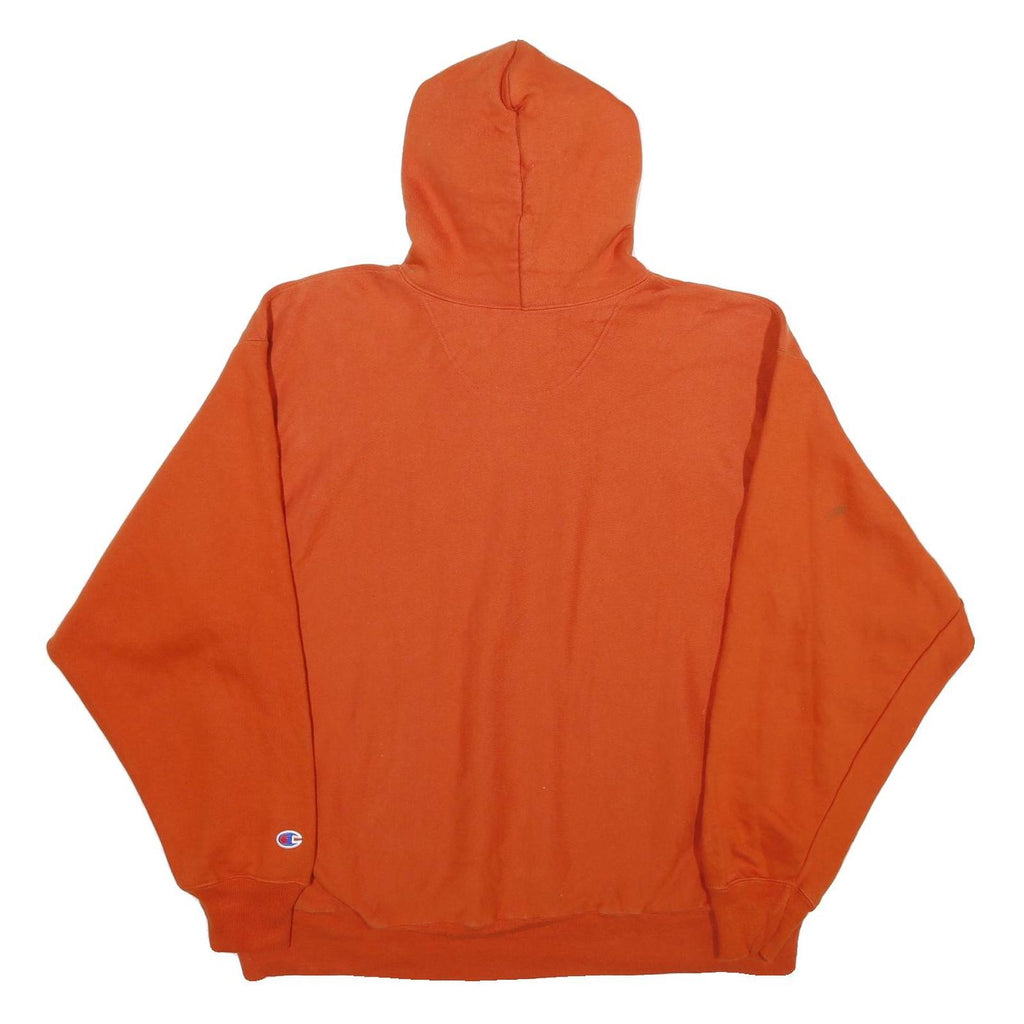 CHAMPION Mens Orange Genentech Pullover Hoodie XL Cotton Blend Casual Sweatshirt