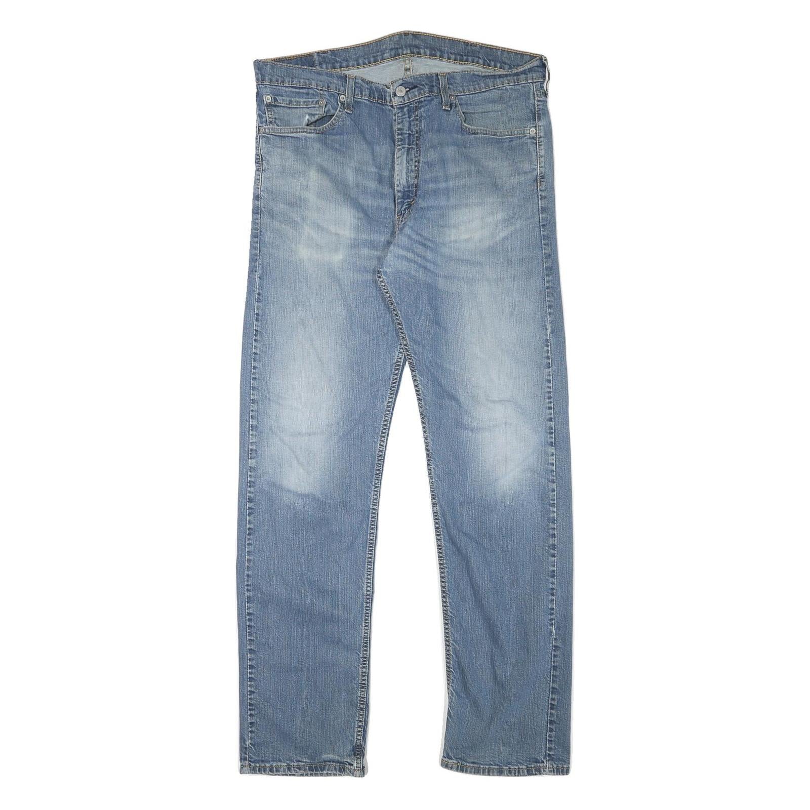 LEVI'S 505 Mens Jeans Blue Regular Straight Denim Light W37 L32 Classic Cotton