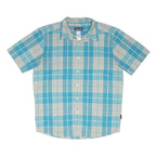 PATAGONIA Mens Blue Beige Check Shirt M Lightweight Casual Summer Button Shirt