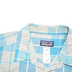 PATAGONIA Mens Blue Beige Check Shirt M Lightweight Casual Summer Button Shirt
