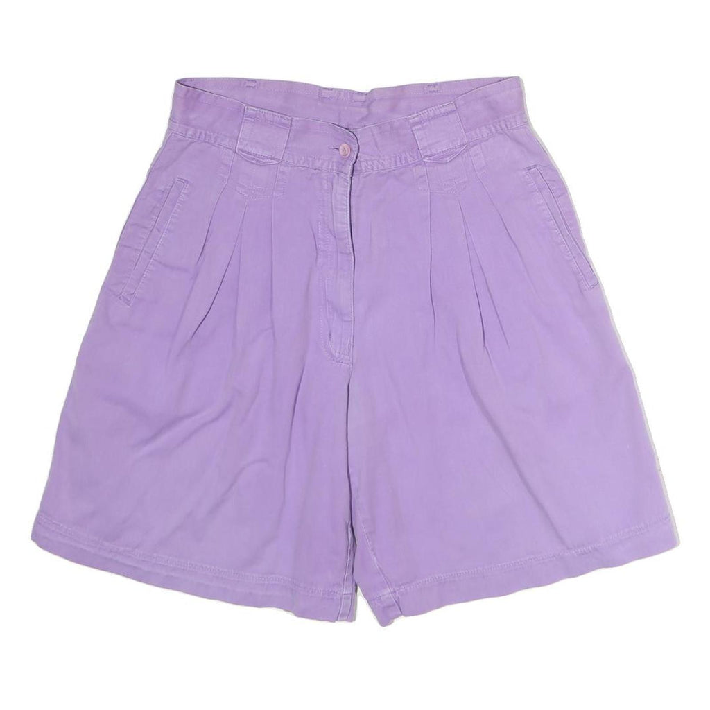 Womens Shorts Purple Casual Plain M W26 Comfortable Cotton Blend