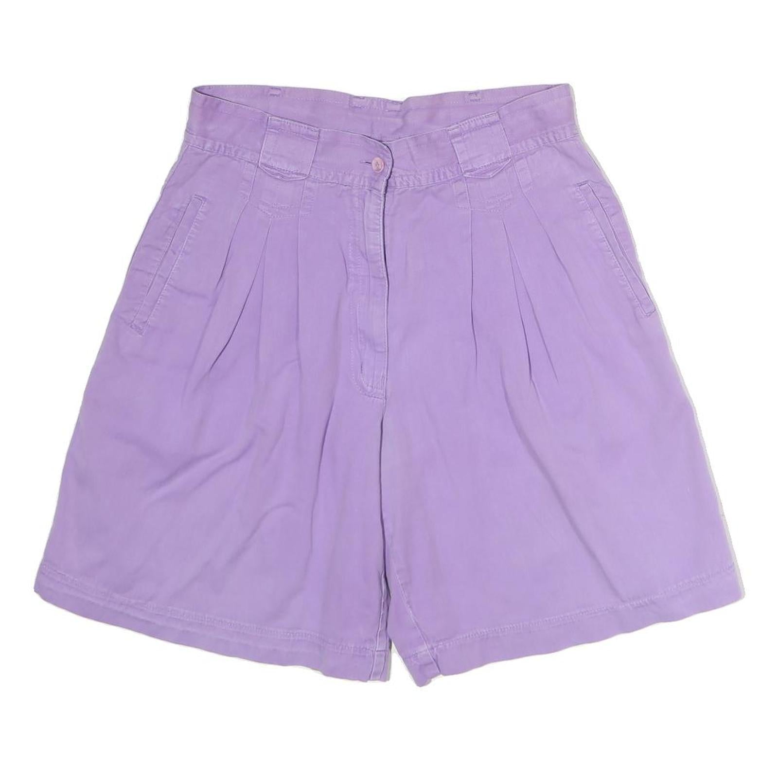 Womens Shorts Purple Casual Plain M W26 Comfortable Cotton Blend