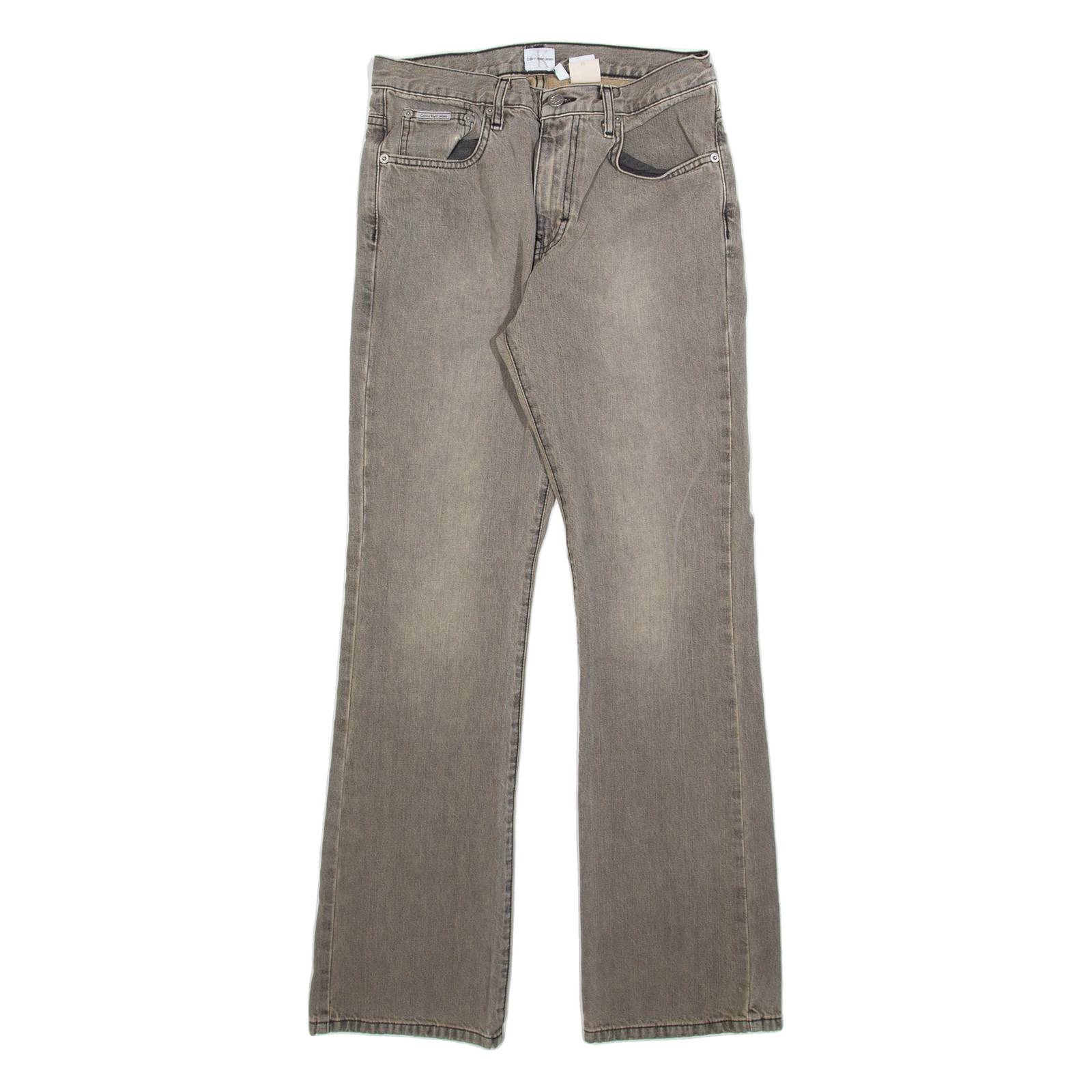 CALVIN KLEIN JEANS Womens Jeans Grey Regular Bootcut Stone Wash W29 L32