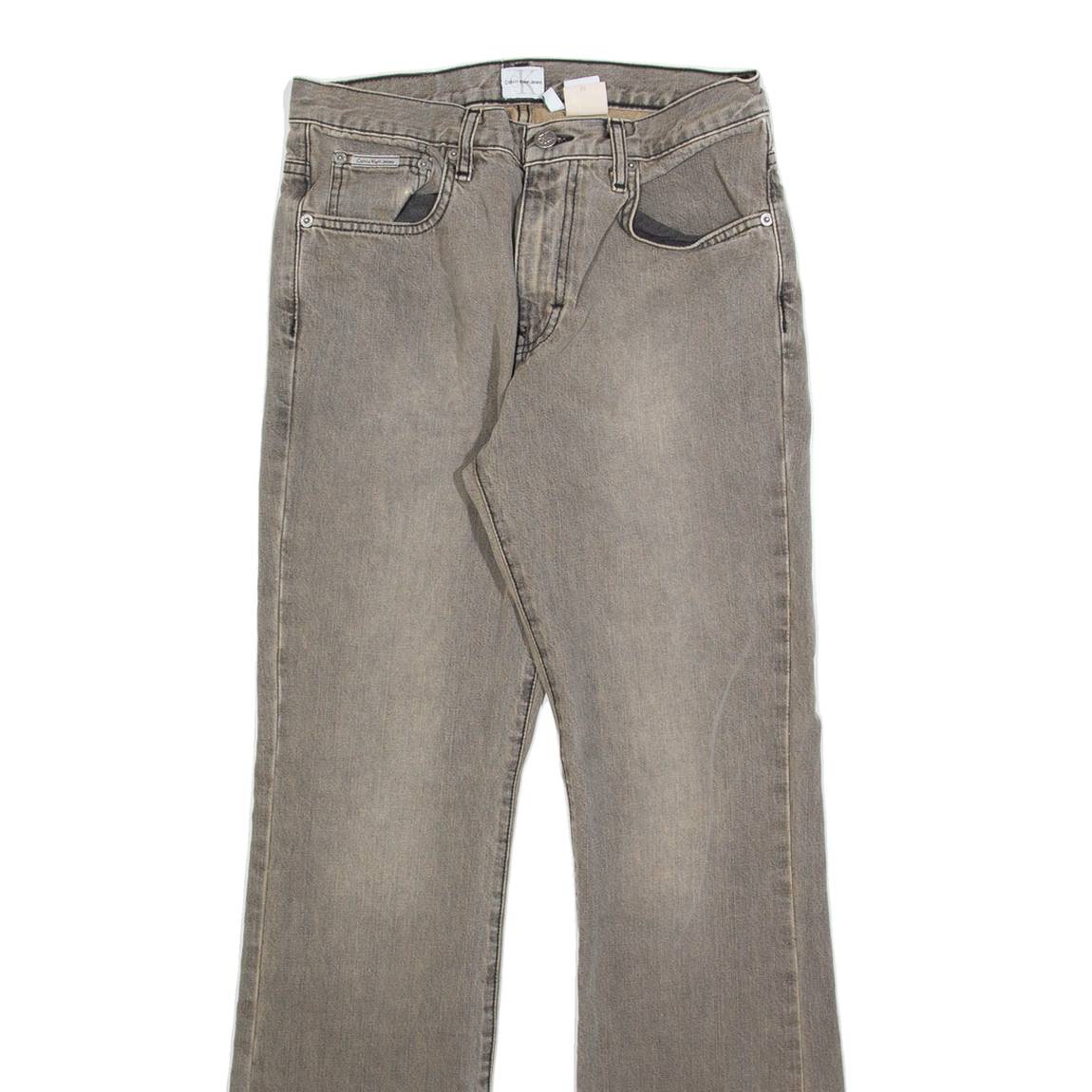 CALVIN KLEIN JEANS Womens Jeans Grey Regular Bootcut Stone Wash W29 L32