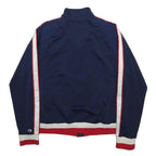 CHAMPION Womens Navy Blue Red & White Track Jacket L Polyester Zip Athletic