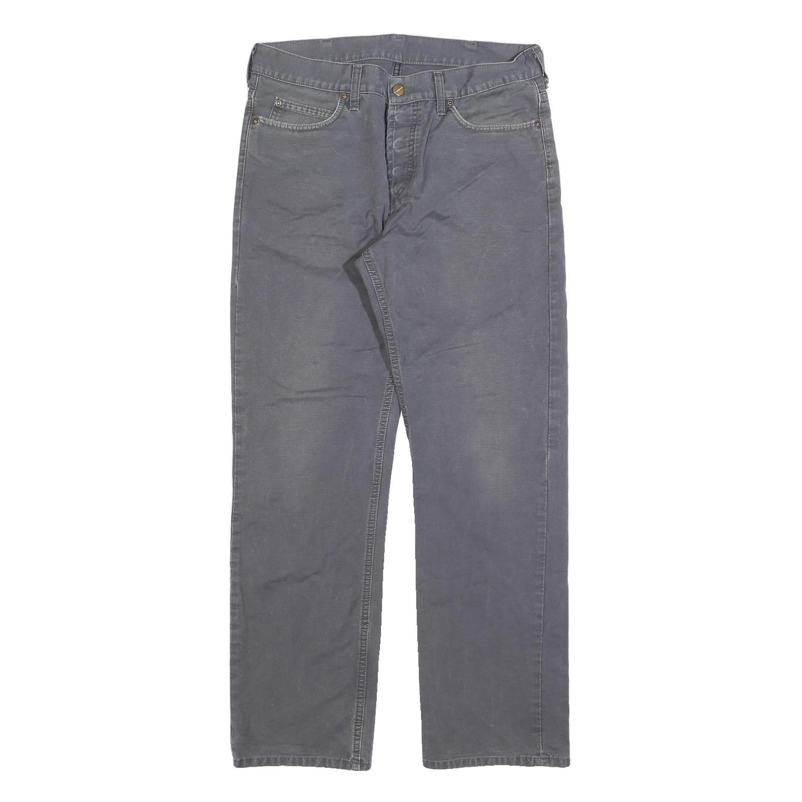 CARHARTT Mens Cotton Blend Grey Regular Straight Trousers W32 L30 Workwear