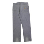 CARHARTT Mens Cotton Blend Grey Regular Straight Trousers W32 L30 Workwear