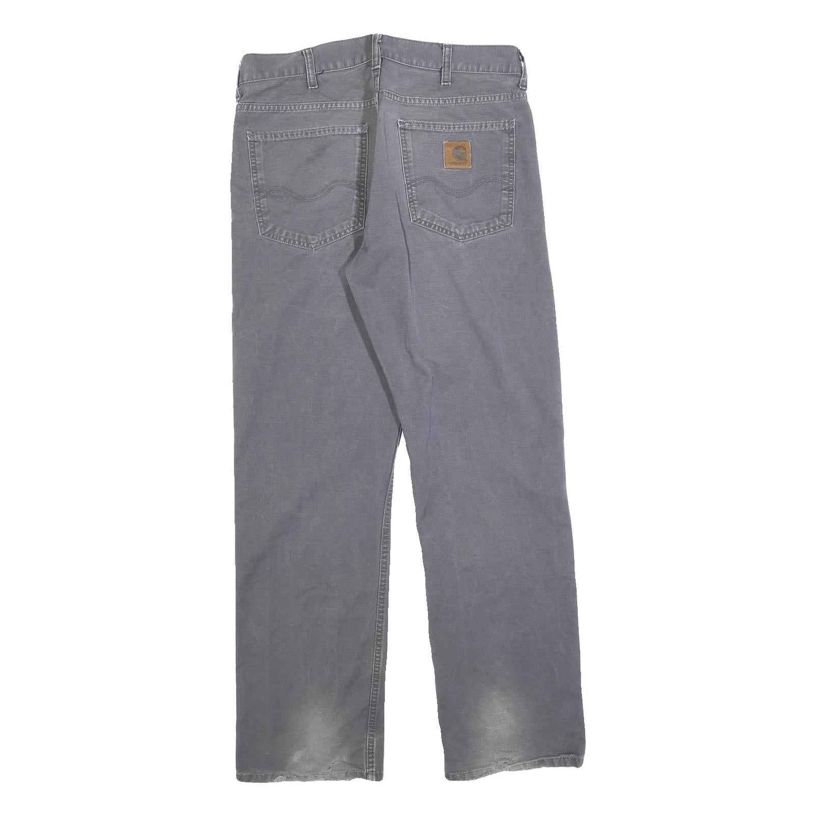 CARHARTT Mens Cotton Blend Grey Regular Straight Trousers W32 L30 Workwear