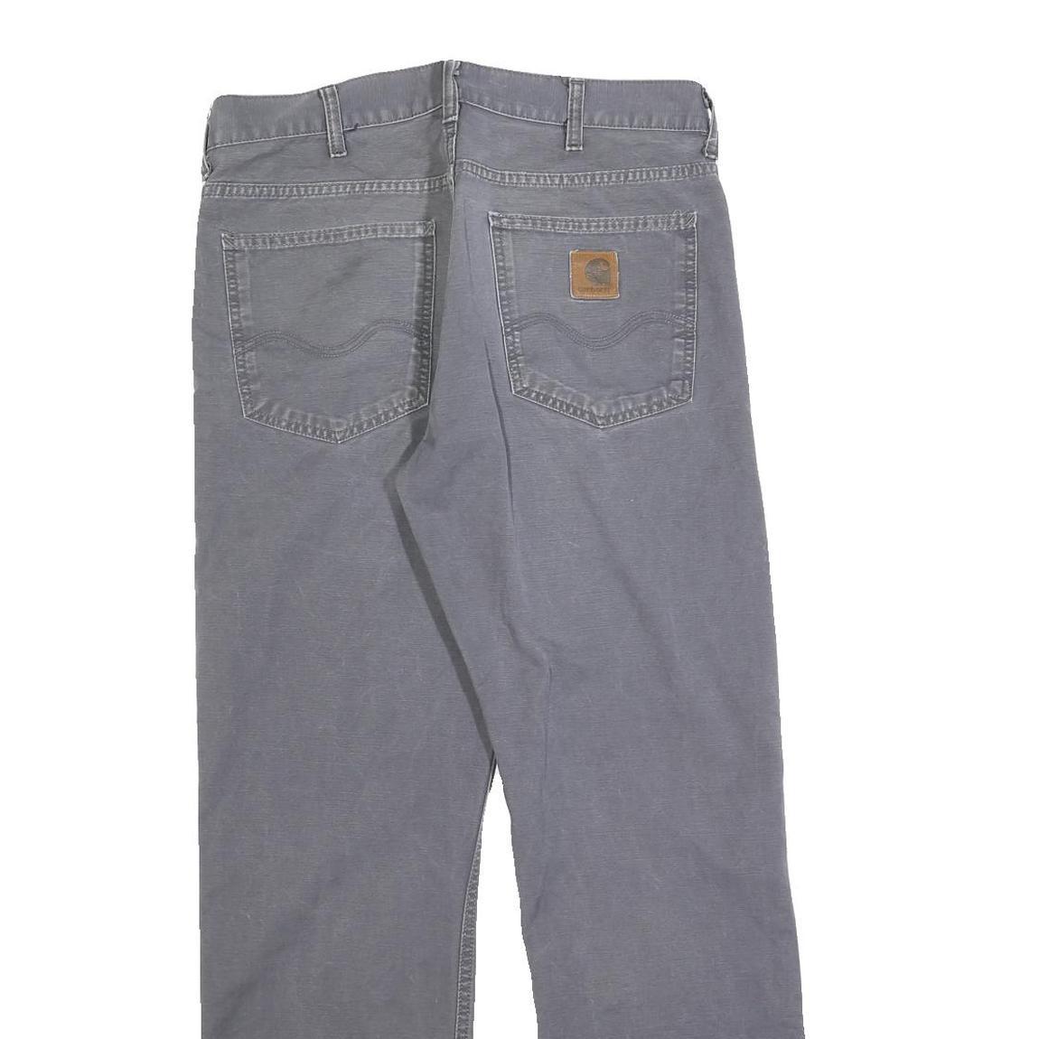CARHARTT Mens Cotton Blend Grey Regular Straight Trousers W32 L30 Workwear