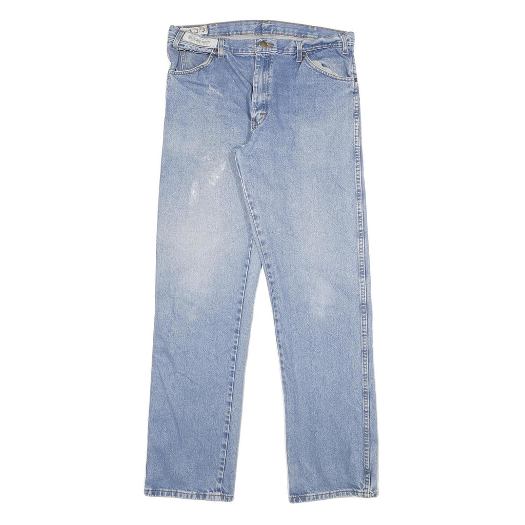 DICKIES Mens Regular Fit Blue Denim Light Wash Jeans W34 L34 Workwear Zip Fly