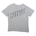 NIKE Womens Grey Crew Neck Short Sleeve Graphic T-Shirt L Casual Cotton Tee