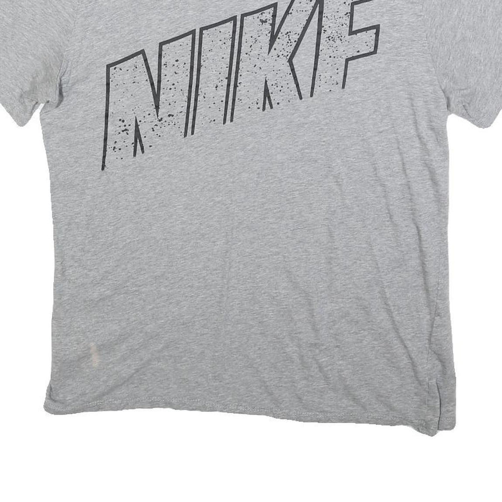 NIKE Womens Grey Crew Neck Short Sleeve Graphic T-Shirt L Casual Cotton Tee