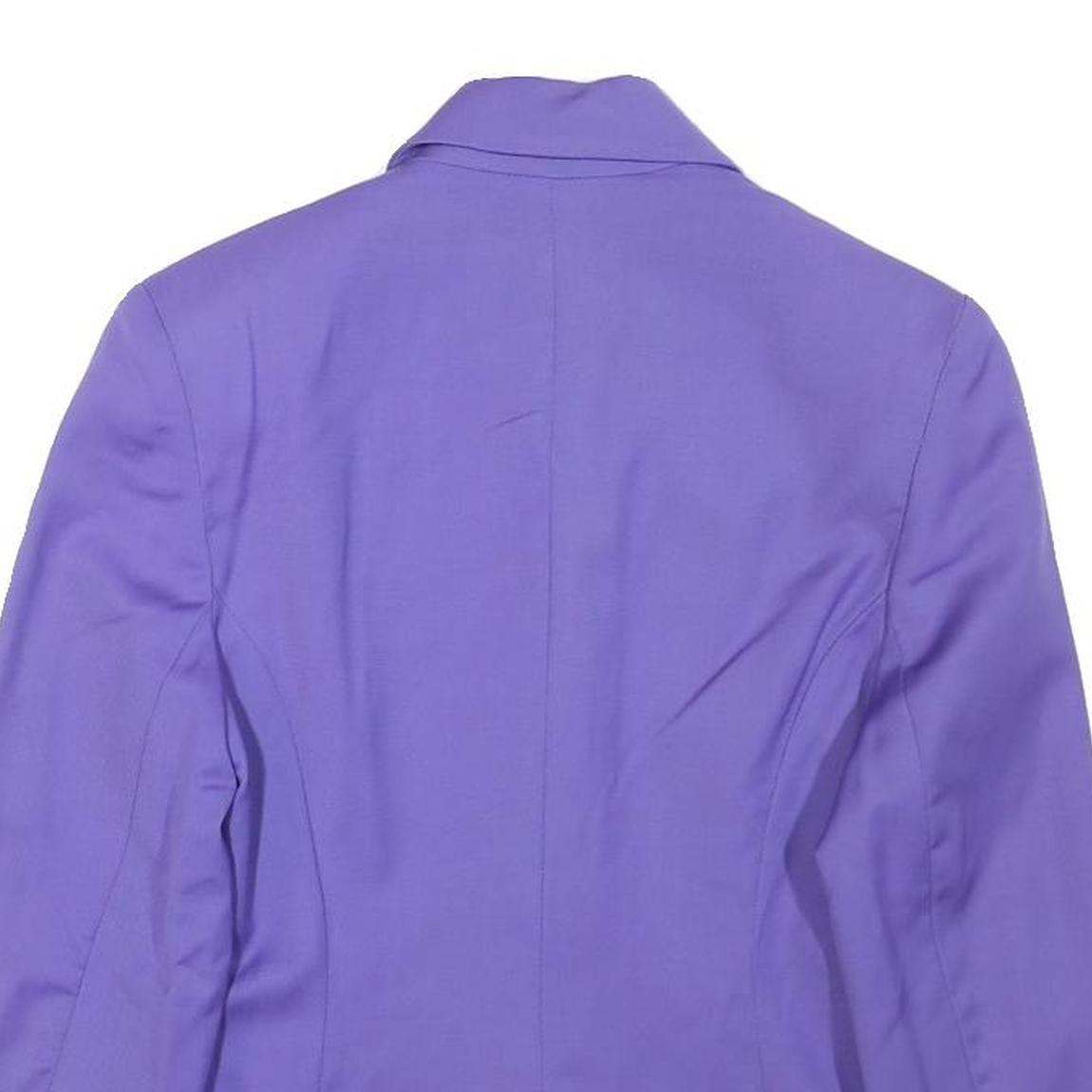 KAREN MILLEN Womens Purple Wool Button Jacket S Tailored Stylish Elegant