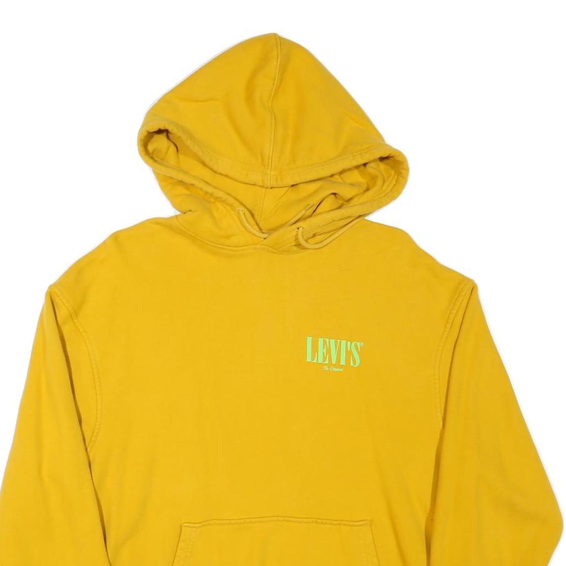LEVI'S Mens Yellow Hoodie S Cotton Blend Pullover Casual Comfortable Style