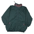 Womens Green Nylon Reversible Button Jacket L Plain Casual Lightweight Outerwear