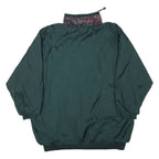 Womens Green Nylon Reversible Button Jacket L Plain Casual Lightweight Outerwear