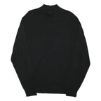 JOS A BANK Mens Black Plain Pullover Crew Neck Basic Knit XL Cotton Blend Jumper