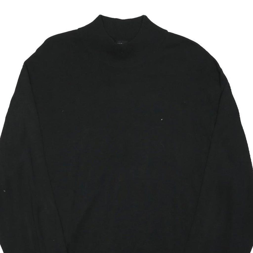 JOS A BANK Mens Black Plain Pullover Crew Neck Basic Knit XL Cotton Blend Jumper