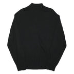JOS A BANK Mens Black Plain Pullover Crew Neck Basic Knit XL Cotton Blend Jumper