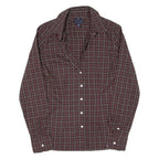 TOMMY HILFIGER Womens Shirt Brown Check Long Sleeve XS