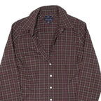 TOMMY HILFIGER Womens Shirt Brown Check Long Sleeve XS
