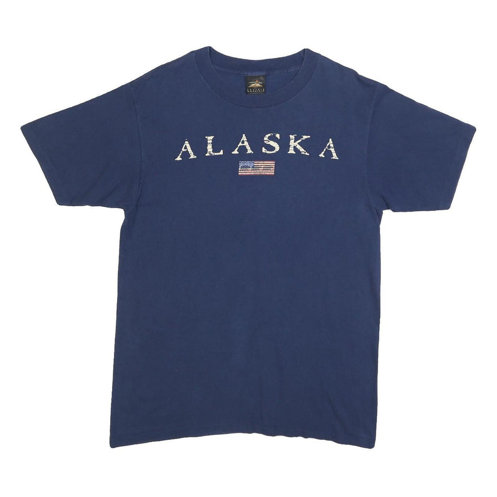 PRAIRIE MOUNTAIN Mens Blue Alaska Graphic T-Shirt M Short Sleeve Crew Neck