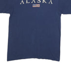 PRAIRIE MOUNTAIN Mens Blue Alaska Graphic T-Shirt M Short Sleeve Crew Neck