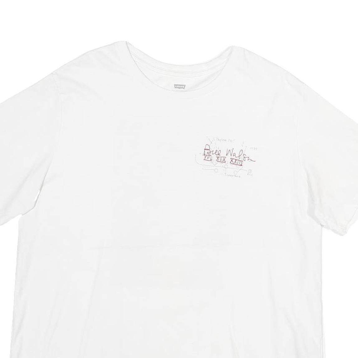 LEVI'S Mens White XL Graphic T-Shirt Short Sleeve Round Neck Cotton Casual