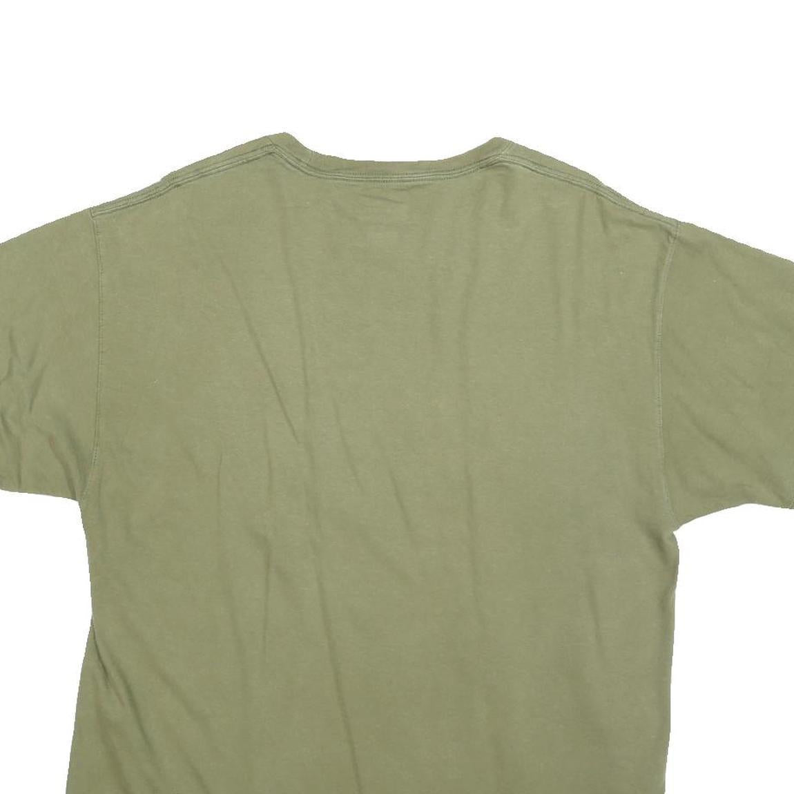 CHAMPION Mens Green Cotton Blend T-Shirt L Short Sleeve Crew Neck Logo