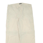CASUAL X Mens Polyester Blend Beige Relaxed Cargo Trousers W35 L27 Casual Wear